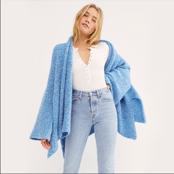 Free People Sweaters - NWT Free People Blue BFF Cardigan in Big Blue